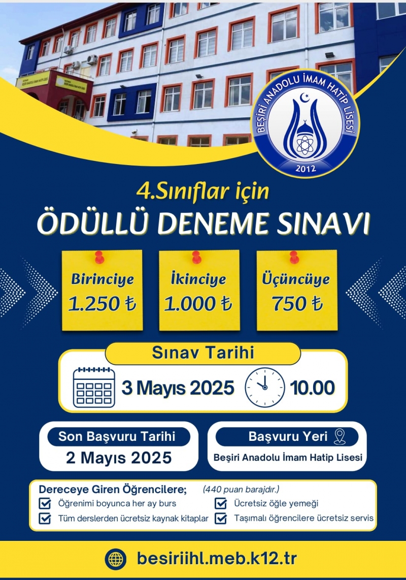 2024-2025 eğitim öğretim yılında Beşiri Anadolu İmam Hatip Lisesinde ilk defa uygulanan 5.sınıflardaki proje sınıfı için çalışmalarımız devam etmektedir.