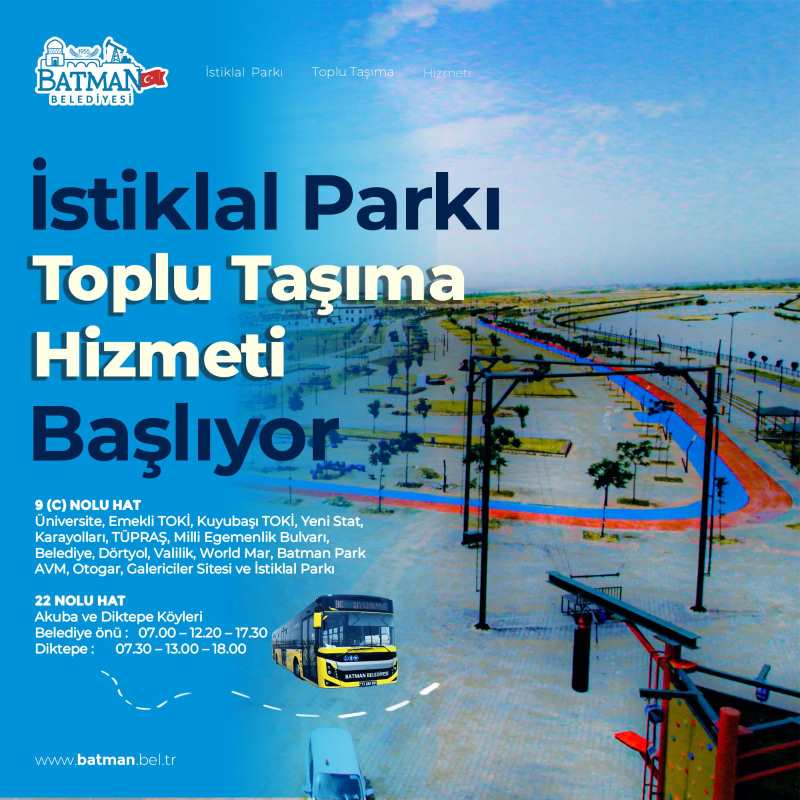 İSTİKLAL PARKI’NA OTOBÜS SEFERLERİ BAŞLIYOR