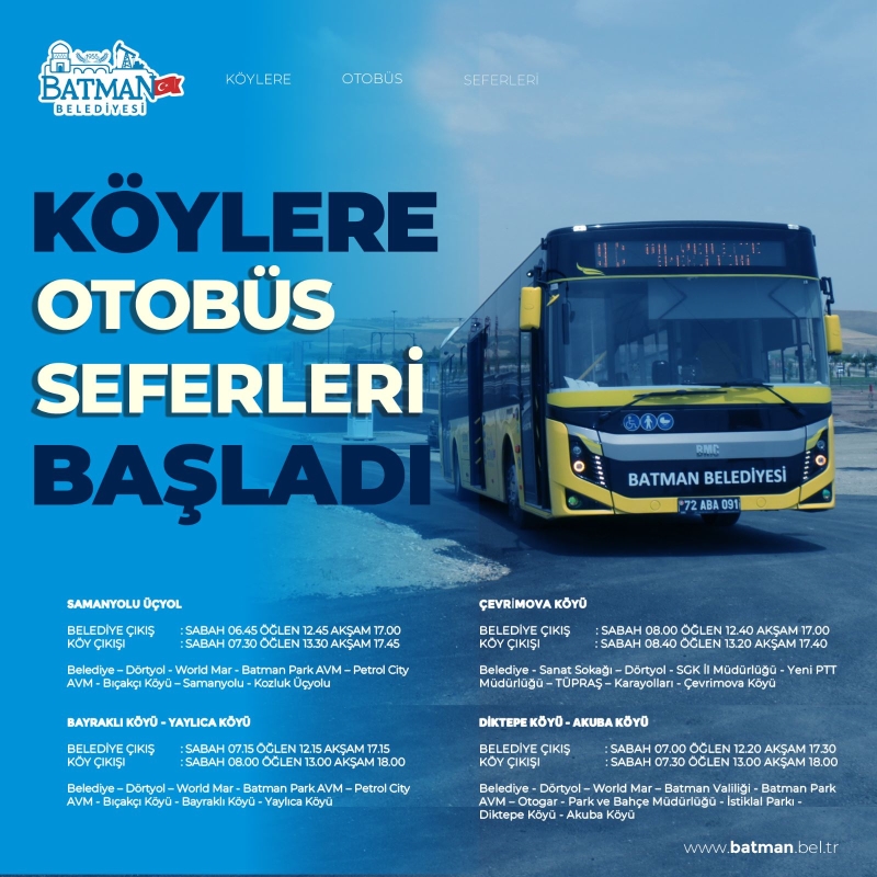 KÖYLERE OTOBÜS SEFERLERİ BAŞLADI